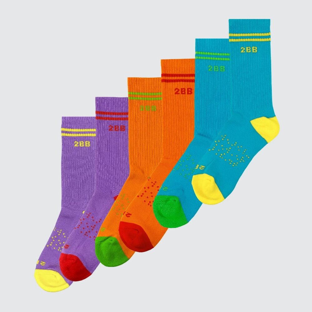 Two Blind Brothers Mismatched Unisex Calf Sock Bundle (3 Pairs) - NEW